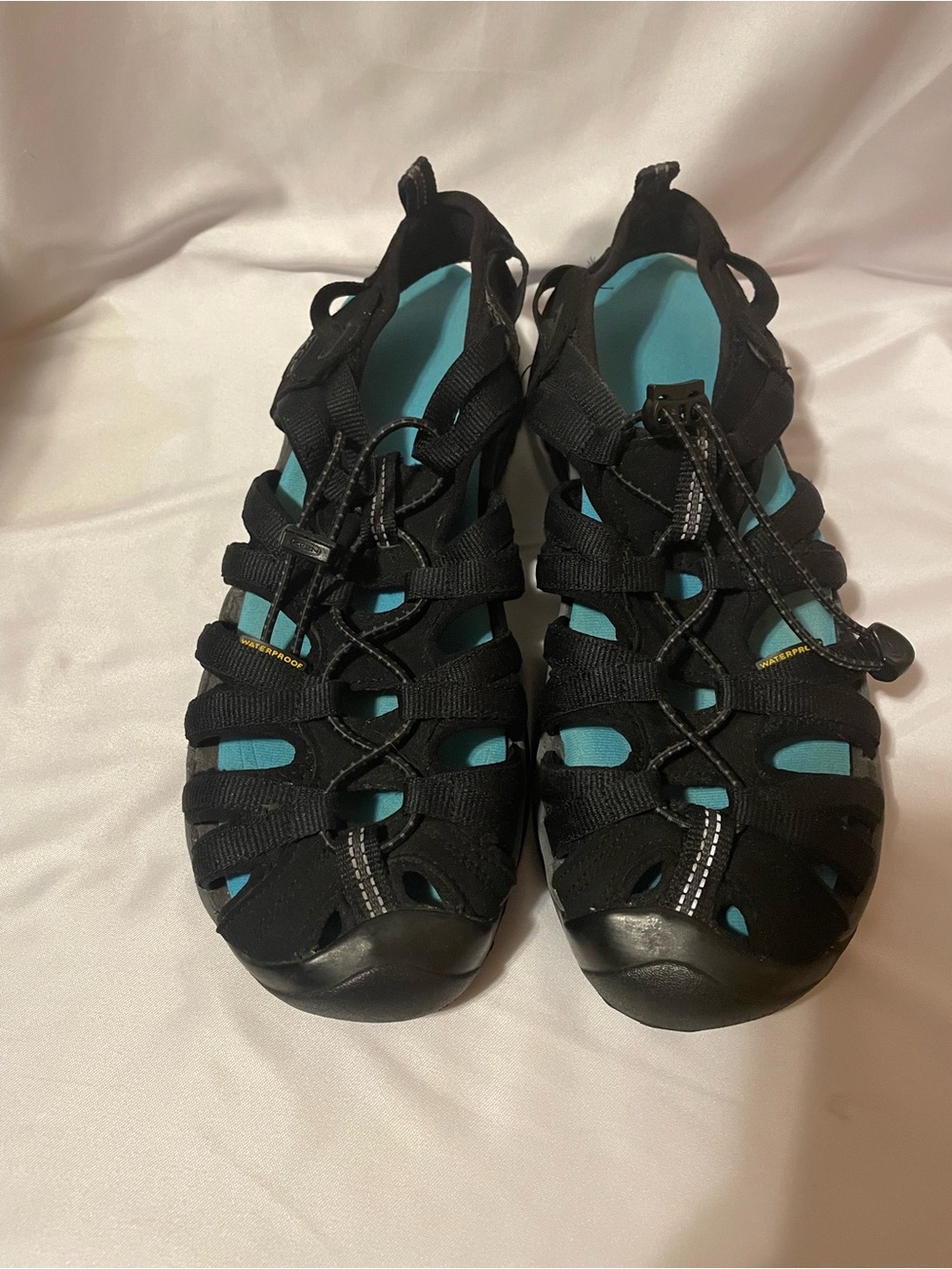 Keen Black Sandals with Teal Insoles